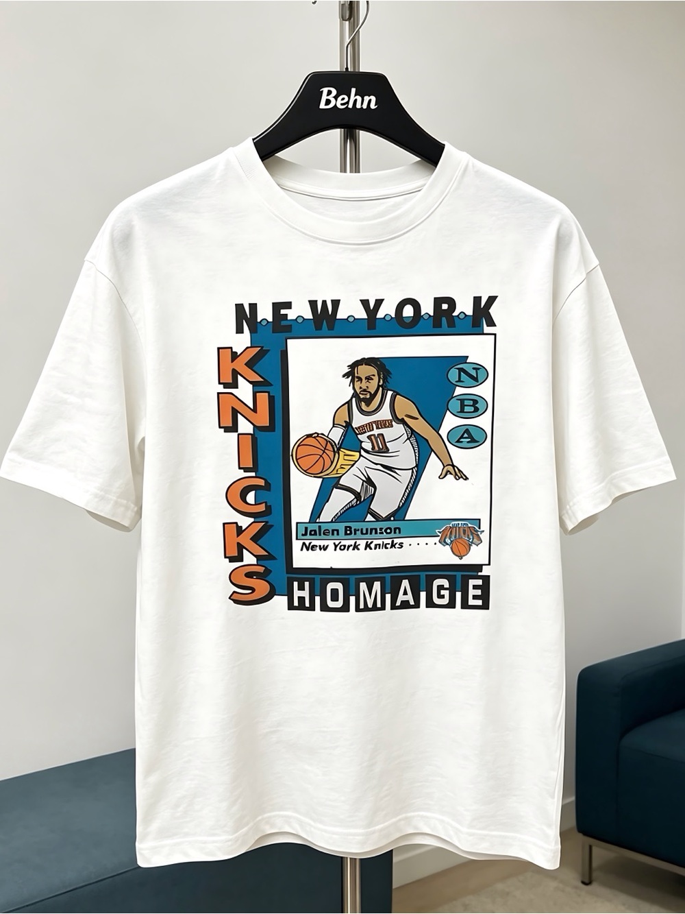 New York Knicks Jalen Brunson Trading Card Graphic NBA Basketball T-Shirt